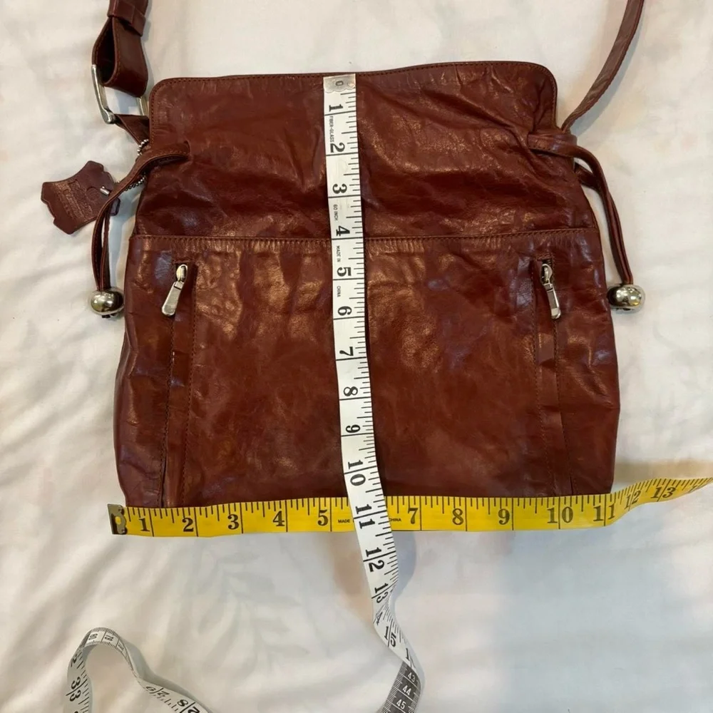 Chestnut Brown‎ Leather Bucket Bag Satchel Hobo Purse VTG 90s Boho